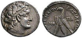 Ägypten. Ptolemaios VI. Philometor 180-145 v. Chr. Tetradrachme -Paphos-. Büste mit Diadem nach rechts / Adler nach links auf Blitzbündel stehend. 14,...