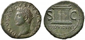 Kaiserzeit. Tiberius 14-37. Dupondiuis (für Divus Augustus) ca. 22/23-30 -Rom-. DIVVS AVGVSTVS PATER. Büste des Divus Augustus mit Strahlenkrone nach ...