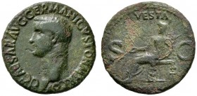 Kaiserzeit. Caligula 37-41. As 37/38 -Rom-. Ähnlich wie vorher. RIC 38. 10,15 g Korrosionsspuren, fast sehr schön