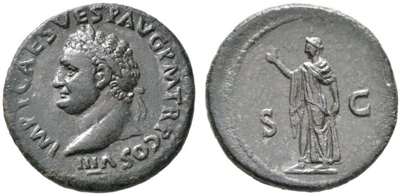 Kaiserzeit. Titus 69-81 (ab 79 Augustus). As 80 -Rom-. IMP T CAES VESP AVG P M T...