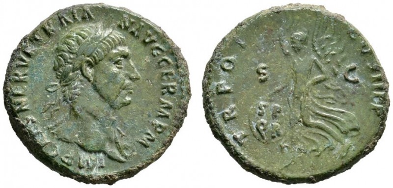 Kaiserzeit. Traianus 98-117. As 98/99 -Rom-. IMP CAES NERVA TRAIAN AVG GERM P M....