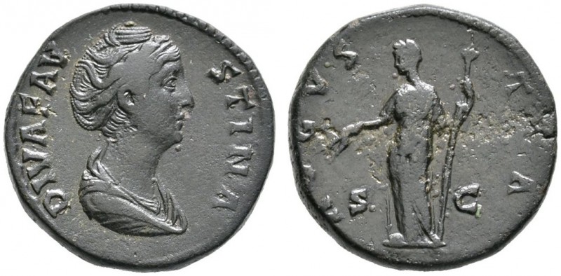 Kaiserzeit. Faustina maior †141, Gemahlin des Antoninus Pius. Sesterz (Diva Faus...