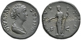 Kaiserzeit. Faustina maior †141, Gemahlin des Antoninus Pius. Sesterz (Diva Faustina unter Antoninus Pius) nach 141 -Rom-. DIVA FAVSTINA. Drapierte Bü...