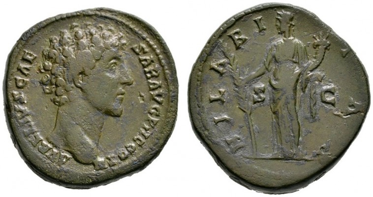 Kaiserzeit. Marcus Aurelius Caesar 138-161. Sesterz 140/144 -Rom-. AVRELIVS CAES...