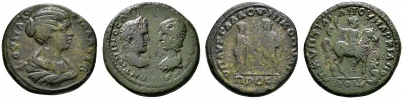 Kaiserzeit. Caracalla 198-217. Lot (2 Stücke): AE-27 mm (Provinzialprägung mit J...