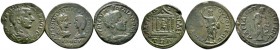 Kaiserzeit. Gordianus III. 238-244. Lot (3 Stücke): AE-26 mm (Provinzialprägung) -Tomis/Moesia Inferior-. Büsten von Gordian und Tranquillina einander...