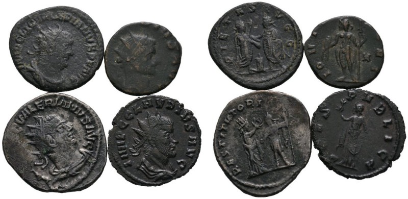 Kaiserzeit. Valerianus I. 253-260. Lot (4 Stücke): Antoniniane. Drapierte Büste ...