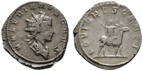 Kaiserzeit. Valerianus II. als Caesar 256-258. Antoninian 256 -Köln-. VALERIANVS CAES. Drapierte Büste mit Strahlenkrone nach rechts / IOVI CRESCENTI....