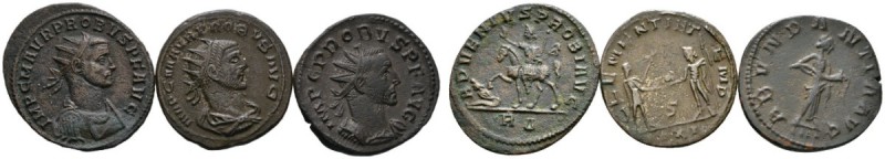 Kaiserzeit. Probus 276-282. Lot (3 Stücke): Antoniniane. Gepanzertes und drapier...
