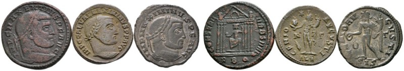 Kaiserzeit. Maximinus II. Daia 305-309-313. Lot (3 Stücke): Folles -Alexandria- ...