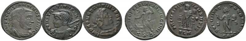 Kaiserzeit. Constantinus I. der Grosse 307-337. Lot (3 Stücke): Folles. Belorbee...
