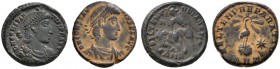 Kaiserzeit. Constantius II. 337-361. Lot (2 Stücke): Folles -Antiochia-. Drapierte Panzerbüste mit Diadem nach rechts / Phönix auf Globus nach rechts,...