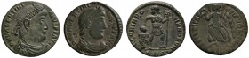 Kaiserzeit. Valentinianus I. 364-375. Lot (2 Stücke): Kleinbronzen (AE-18 mm) -Siscia-. Drapierte Panzerbüste mit Diadem nach rechts / Kaiser mit Stan...