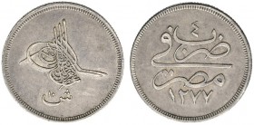 Ägypten. Abdul Aziz 1861-1876 AD/1277-1293 AH. 0 Qirsh AH 1277/4. KM 257. gutes sehr schön