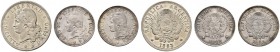 Argentinien. Lot (3 Stücke): 10, 20 und 50 Centavos 1883. KM. 26-28. der kleinste Wert vorzüglich, die anderen fast prägefrisch