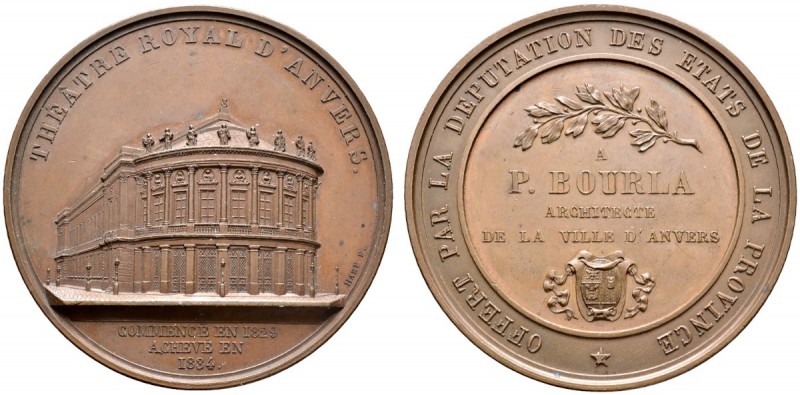 Belgien-Königreich. Leopold I. 1830-1865. Bronzemedaille 1834 von Hart, auf die ...