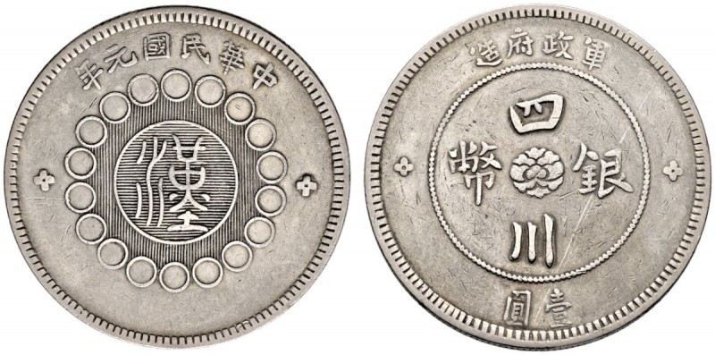 China-Republik. 1. Republik 1912-1949. Dollar Jahr 1 (1912). Provinz Szechuan. P...