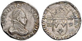 Frankreich-Königreich. Henri III. 1574-1589. Teston 1575 (die beiden letzten Ziffern schwer erkennbar) -Angers-. Dupl. 1126 var., Ciani 1415 var. selt...