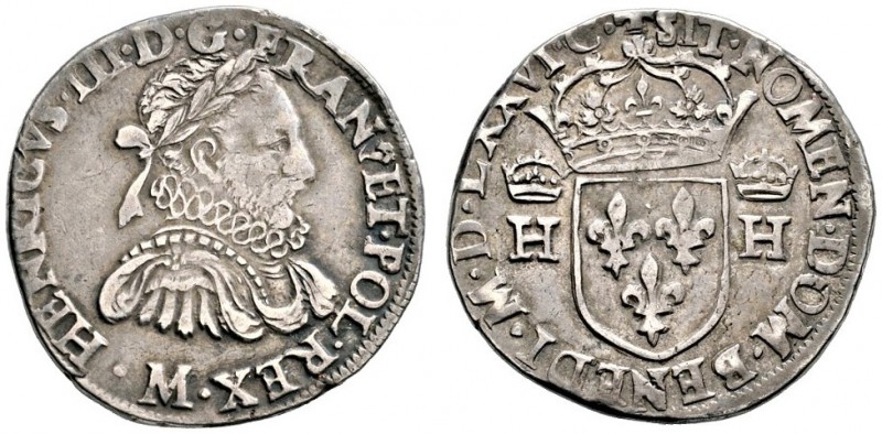 Frankreich-Königreich. Henri III. 1574-1589. Teston 1576 -Toulouse-. Dupl. 1126,...
