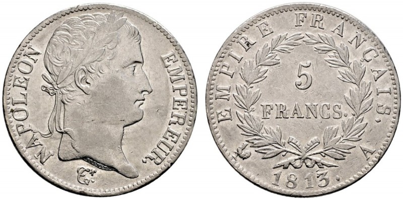 Frankreich-Königreich. Napoleon I. 1804-1815. 5 Francs 1813 -Paris-. Gad. 584, D...