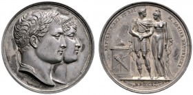 Frankreich-Königreich. Napoleon I. 1804-1815. Silbermedaille 1810 von Andrieu und Brenet, auf seine Vermählung mit Marie Louise von Österreich. Beider...