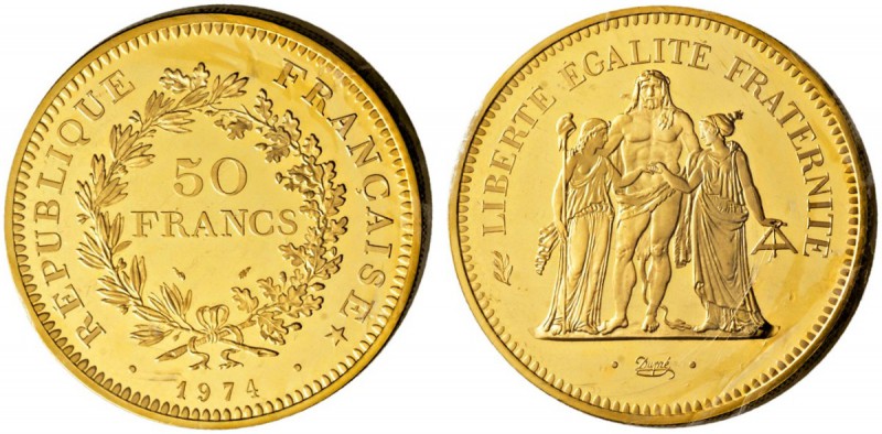 Frankreich-Königreich. Fünfte Republik seit 1958. 50 Francs - Dickabschlag (PIED...