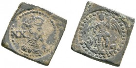 Großbritannien. James I. 1603-1625. Lot (2 Stücke): Klippenförmige Münzgewichte aus Bronze. Gekröntes Brustbild im Harnisch nach rechts, dahinter Wert...