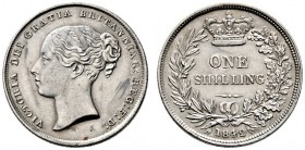 Großbritannien. Victoria 1837-1901. Shilling 1842. Spink 3904. überdurchschnittliche Erhaltung, sehr schön-vorzüglich/vorzüglich