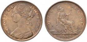 Großbritannien. Victoria 1837-1901. Br-Penny 1862. Spink 3954. Prachtexemplar, fast Stempelglanz