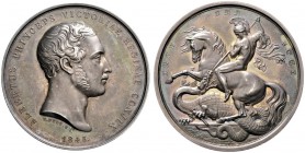 Großbritannien. Victoria 1837-1901. Silbermedaille 1845 von W. Wyon, auf Prinz Albert, den Gemahl der Königin Victoria. Büste Alberts nach rechts / St...