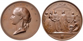 Großbritannien. Victoria 1837-1901. Große Bronzemedaille 1863 von J.S. und A.B. Wyon, auf den Besuch von Prinzessin Alexandra von Dänemark (1844-1925,...