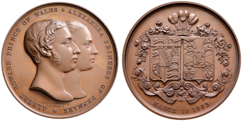 Großbritannien. Victoria 1837-1901. Bronzemedaille 1863 von L.C. Wyon, auf die H...