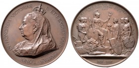 Großbritannien. Victoria 1837-1901. Große Bronzemedaille 1897 von F. Bowcher (für Spink & Son, London), auf das 60-jährige Regierungs­jubiläum. Gekrön...