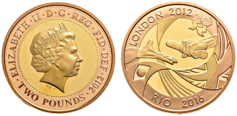 Großbritannien. Elizabeth II. seit 1953. 2 Pounds 2012. Übergabe der Olympischen...