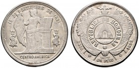 Honduras. Peso 1889 (aus 1888). KM 52. vorzüglich