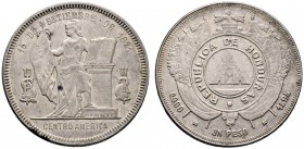 Honduras. Peso 1894 (aus 1883?). KM 62. minimale Kratzer, sehr schön-vorzüglich