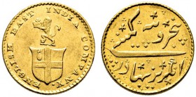 Indien-Britisch Indien und East India Company. Madras Presidency. 5 Rupees (1/3 Mohur) o.J. (1820). KM 422, Fr. 1590. 3,90 g vorzüglich