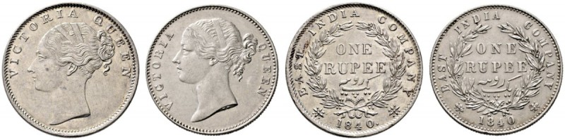 Indien-Britisch Indien und East India Company. Victoria 1837-1901. Lot (2 Stücke...