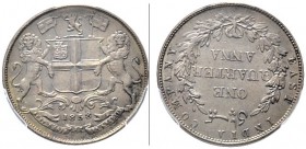 Indien-Britisch Indien und East India Company. Victoria 1837-1901. 1/ 4 Anna 1858. "Single Wreath Tips". KM 463.1. In Plastikholder der PCGS (slapped)...