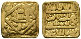 Indien-Moghul-Reich. Shah Akbar AH 963-1014/AD 1556-1605. Mohur-Goldklippe o.J. 10,85 g spätere Imitation (alte Juweliersarbeit des neunzehnten Jahrhu...