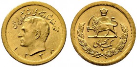 Iran-Pahlavi-Dynastie. Mohammad Reza Pahlavi Shah SH 1320-1358 / AD 1941-1979. Pahlevi SH 1338. KM 1162, Fr. 101. 8,13 g prägefrisch
