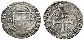 Italien-Carmagnola. Gabriele di Saluzzo 1537-1548. Grosso o.J. In einem doppelten Dreipass der gekrönte Wappenschild zwischen G-M / In einem doppelten...