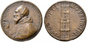 Italien-Kirchenstaat (Vatikan). Gregor XIII. (Ugo Buoncompagno) 1572-1585. Bronzemedaille o.J. (1579) von G.V. Melone (unsigniert). Brustbild in Mozze...