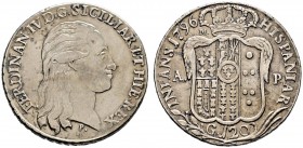 Italien-Neapel und Sizilien. Ferdinand IV. von Bourbon 1759-1799. Piastra da 120 Grana 1796 -Neapel-. Gigante 62, Dav. 1409. winziger Randfehler, gute...