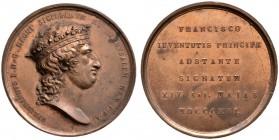 Italien-Neapel und Sizilien. Ferdinand IV. 1815-1825, Zweite Regierung. Kupfermedaille 1816 unsigniert, auf den Thron­anspruch seines Sohnes Franz. Ge...