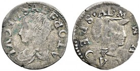 Italien-Parma. Alessandro Farnese 1586-1592. Parpagliola o.J. Brustbild nach links / Behelmte Büste Alexanders des Großen nach rechts. MIR 975 (R), CN...