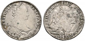 Italien-Venedig. Paolo Renier 1779-1789. Tallero 1784. Geprägt für die Levante. Paol. p. 130/35, Gamb. 1849, Dav. 1568. leichter Fundbelag, Stempelfeh...