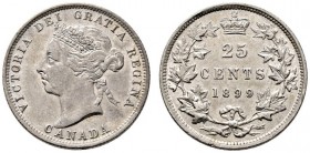 Kanada. 25 Cents 1899. KM 5. winzige Kratzer, vorzüglich