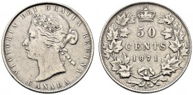 Kanada. 50 Cents 1871 H. KM 6. selten, fast sehr schön