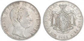 Liechtenstein. Johann II. 1858-1929. Vereinstaler 1862 -Wien-. Divo 87, J. 1, Thun 468, Kahnt 281, Dav. 215. selten, sehr schön